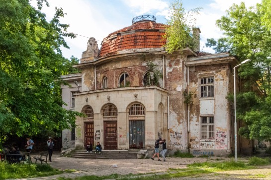 Abandoned mineral bath pavillion, village of Gorna Banya, outskirts of Sofia, Bulgaria. 2016. Canon G10. Click on image to enlarge.